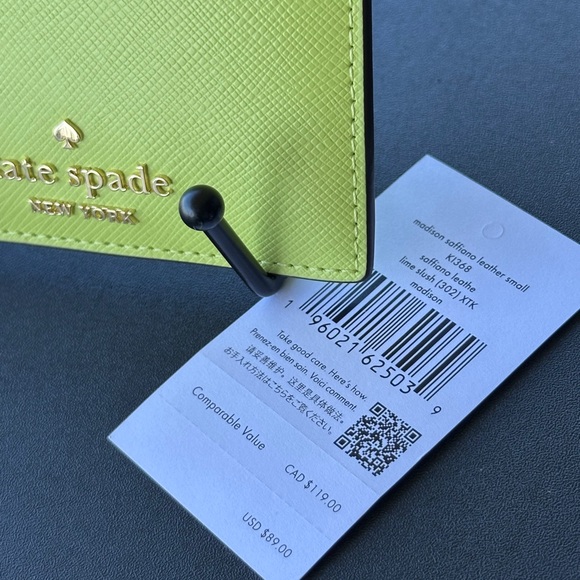 Kate Spade Light Green Saffiano leather Card wallet NWT - Picture 5 of 7